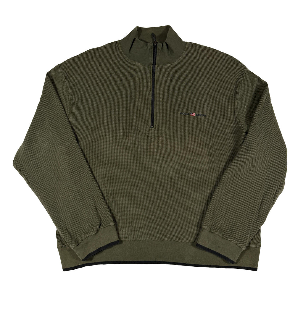 Ralph Lauren Polo Sport Olive 1/4 Zip Sweatshirt