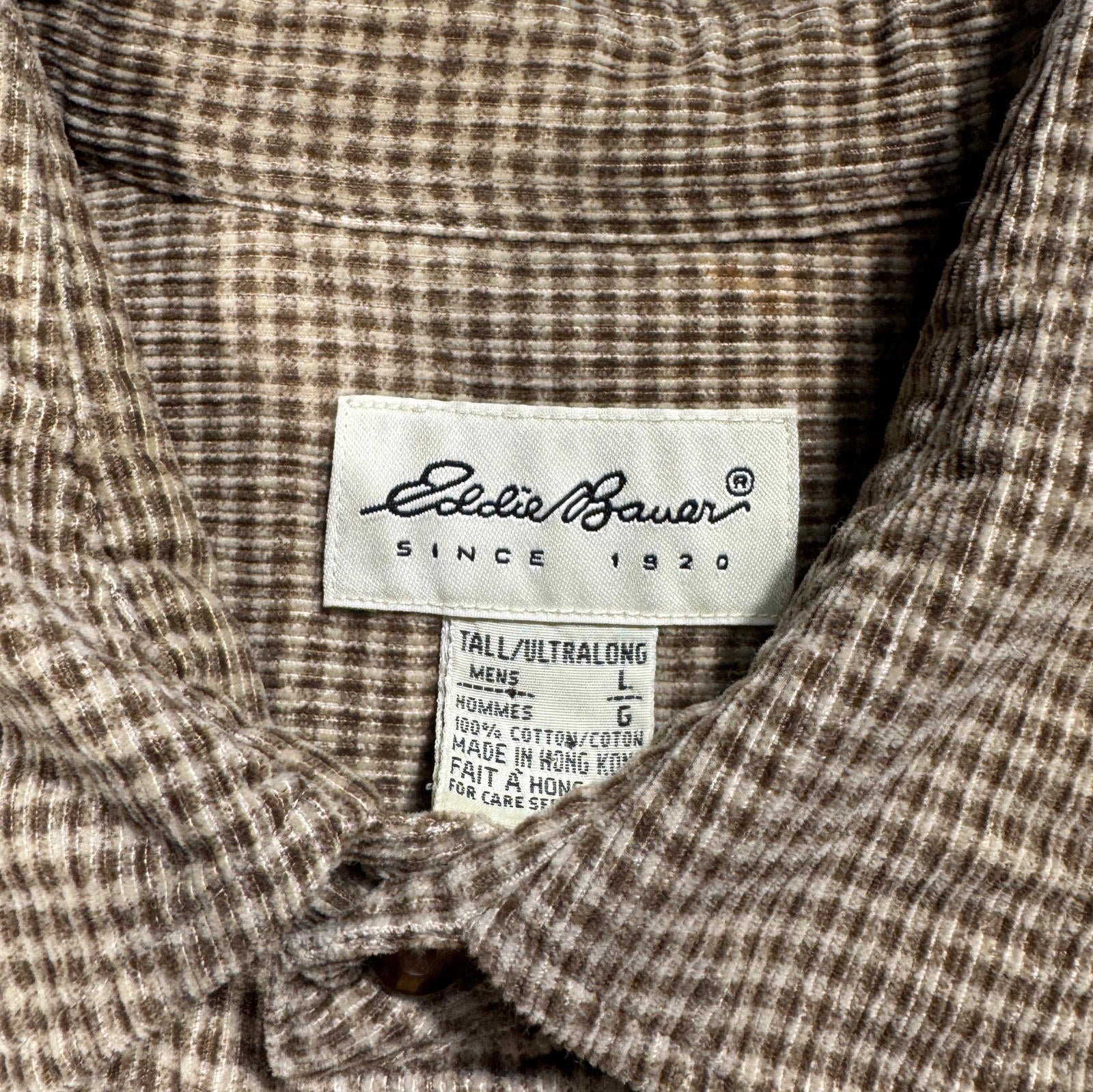 Eddie Bauer Corduroy Plaid Shirt