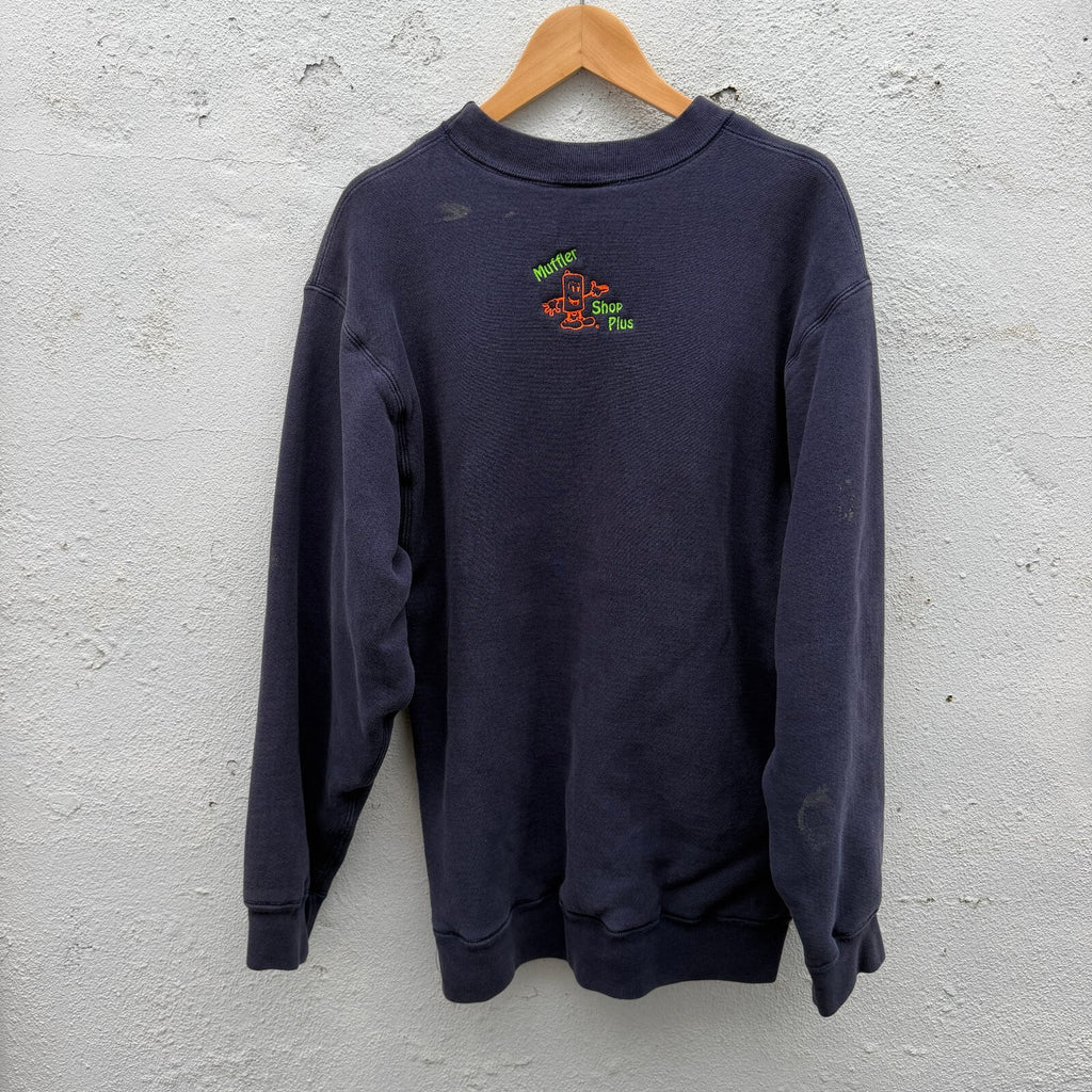 90s Camber Auto Body Muffler Shop Thermal Lined Sweatshirt
