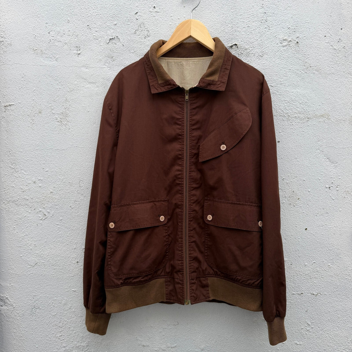 70s Reversible Zipup Bomber Jacket