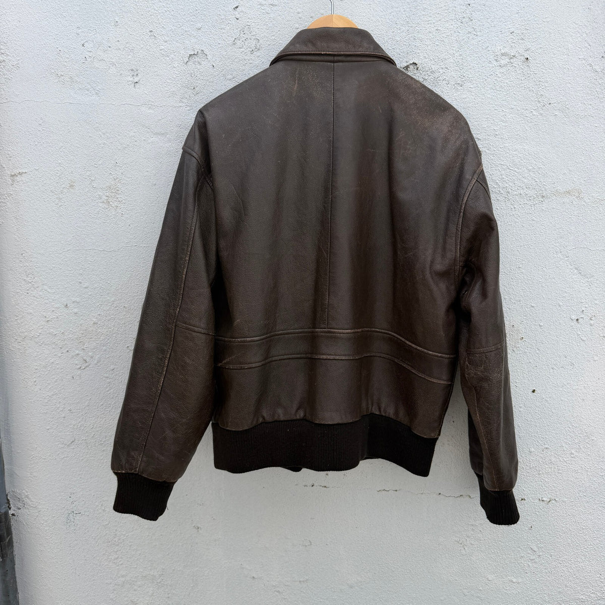 80s A2 Leather Bomber Military Jacket