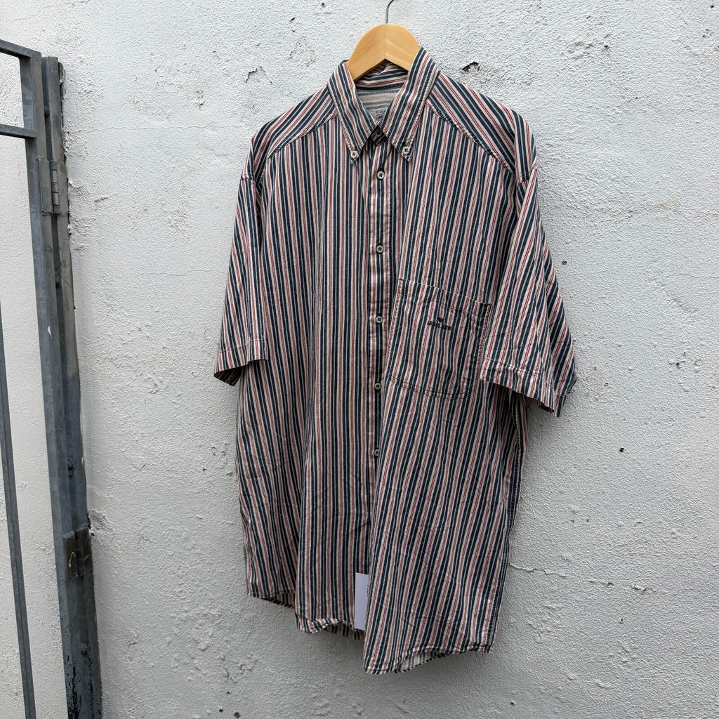 90s Armani Jeans Striped Button Down Pocket Shirt vintage