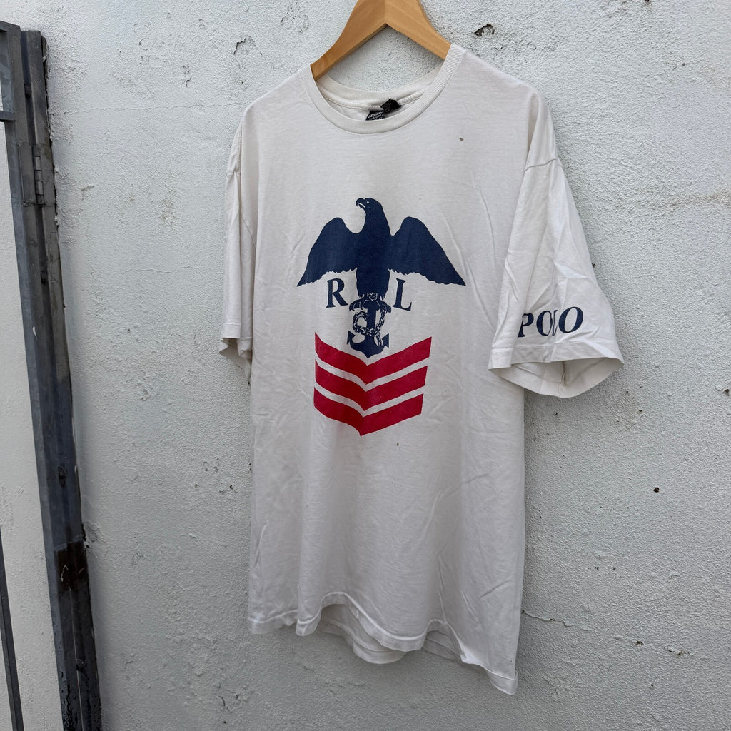 Vintage 90s Polo Ralph Lauren Military Crest Graphic Tshirt