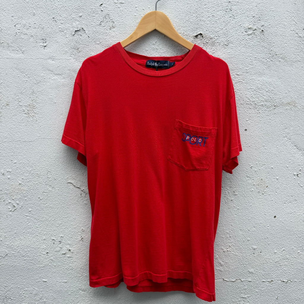 Vintage 80s Polo Sport Graphic Print Pocket Tshirt