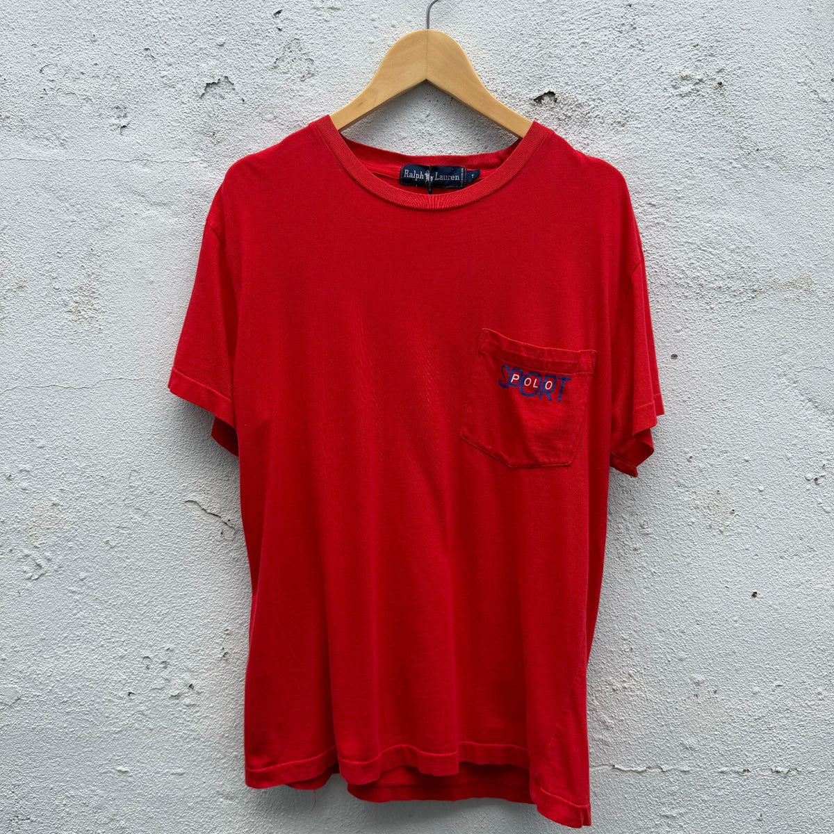 Vintage 80s Polo Sport Graphic Print Pocket Tshirt