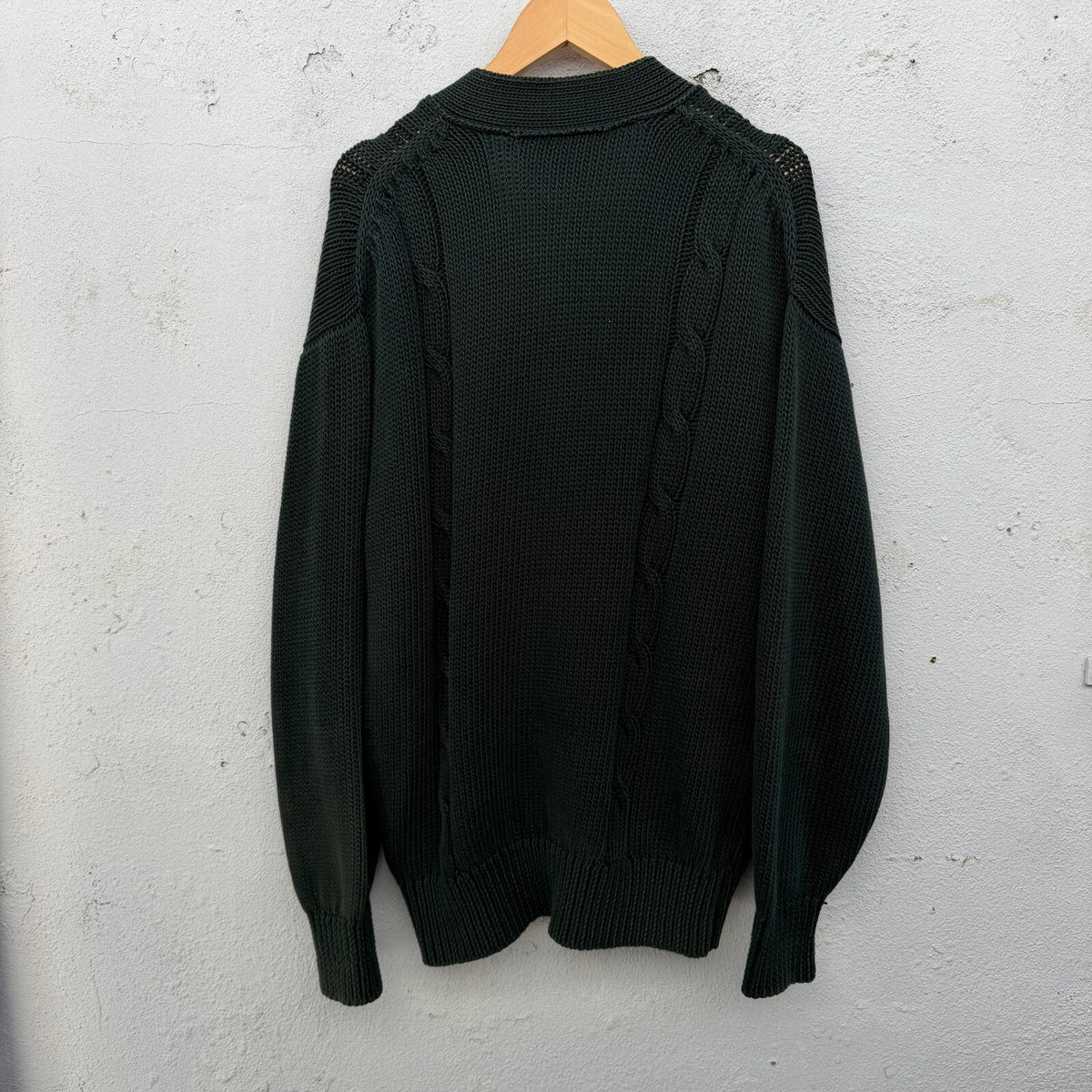 90s Comme Des Garcons Homme Green Cardigan Knit Sweater