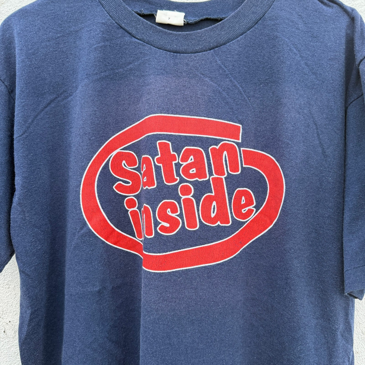 Vintage 90s Satan Inside Parody Graphic Print tSHIRT