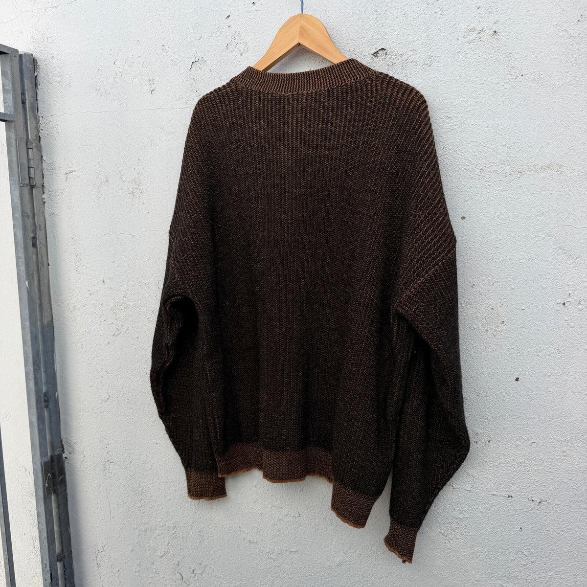 Vintage 90s 2 Tone Button Down Cardigan Knit Sweater