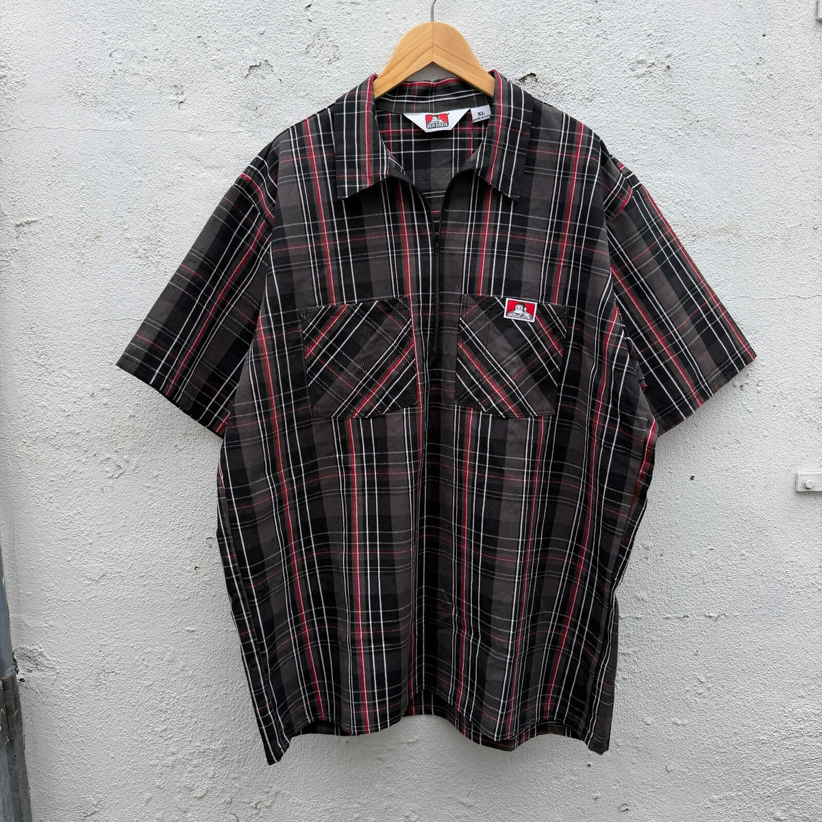 Vintage 90s Ben Davis Plaid 1/4 Zip Pullover Shirt
