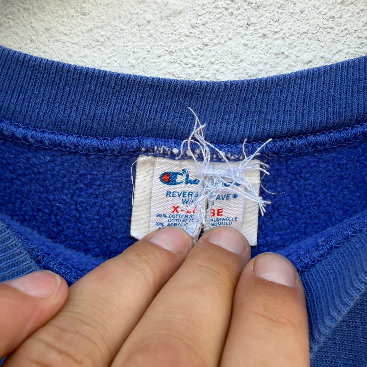 80s Champion Reverse Weave Blue Blank Pullover Sweatshirt