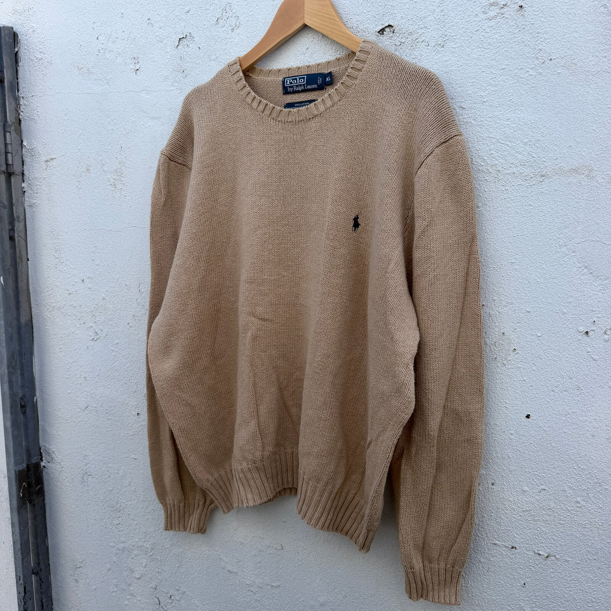 Vintage Polo Ralph Lauren Tan Knit Sweater 90s