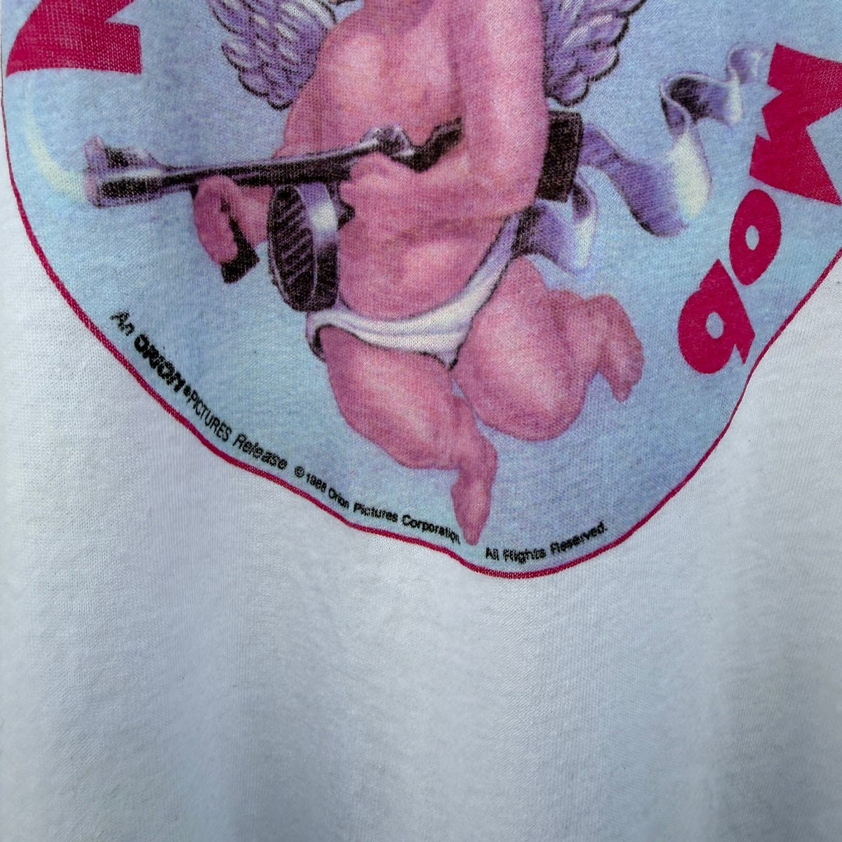 90s Married To The Mob Graphic Print Ringer Tshirt