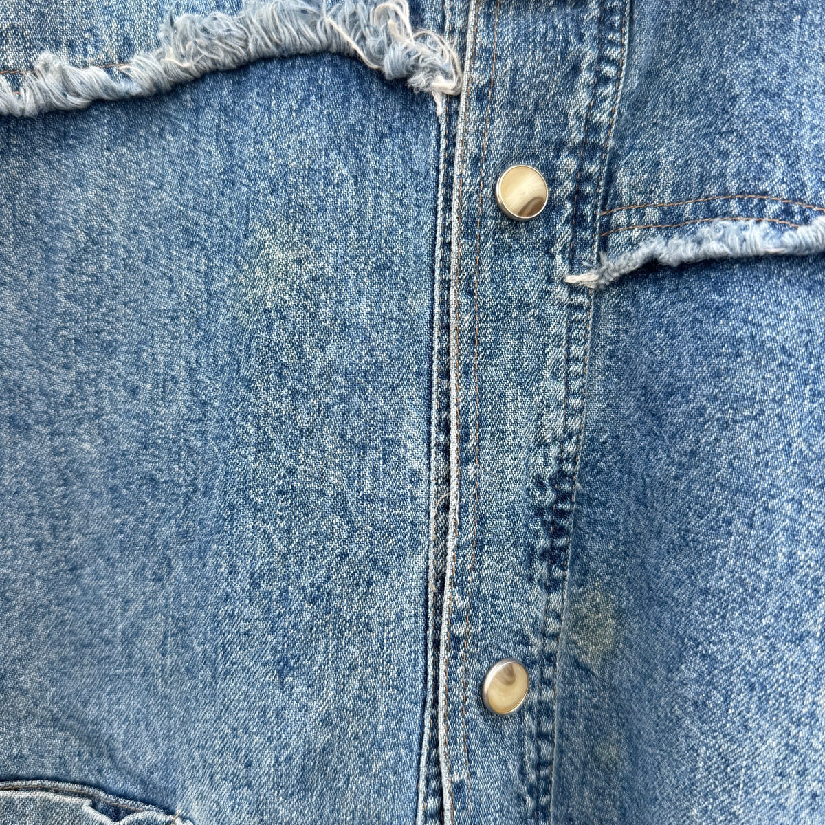 Armani Jeans Denim Patchwork Button Down Shirt 90s