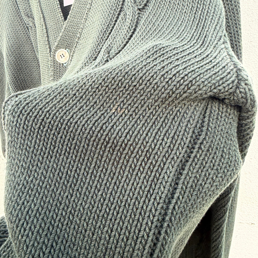 90s Comme Des Garcons Homme Green Cardigan Knit Sweater