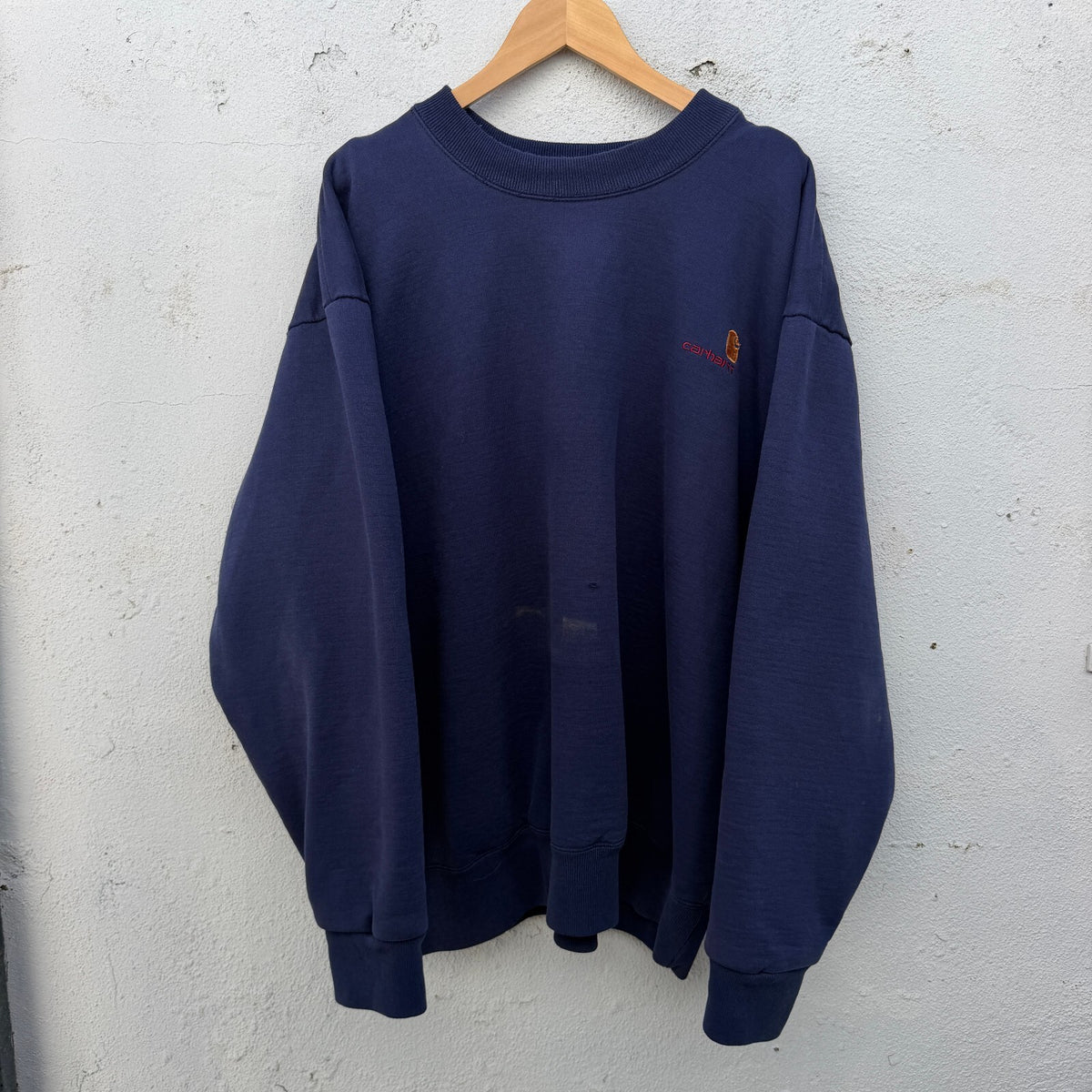 Carhartt Pullover Vintage Navy Thermal Lined Sweatshirt 90s