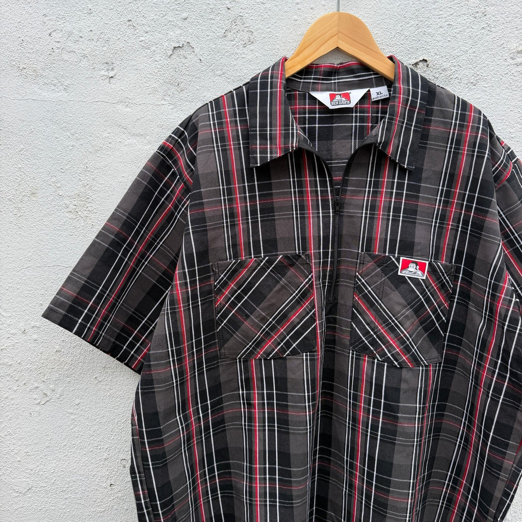 Vintage 90s Ben Davis Plaid 1/4 Zip Pullover Shirt