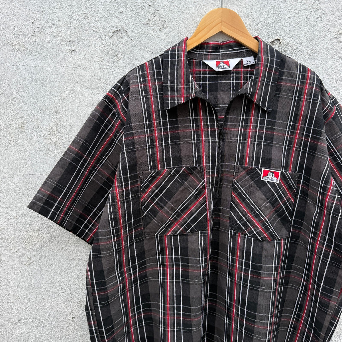 Vintage 90s Ben Davis Plaid 1/4 Zip Pullover Shirt