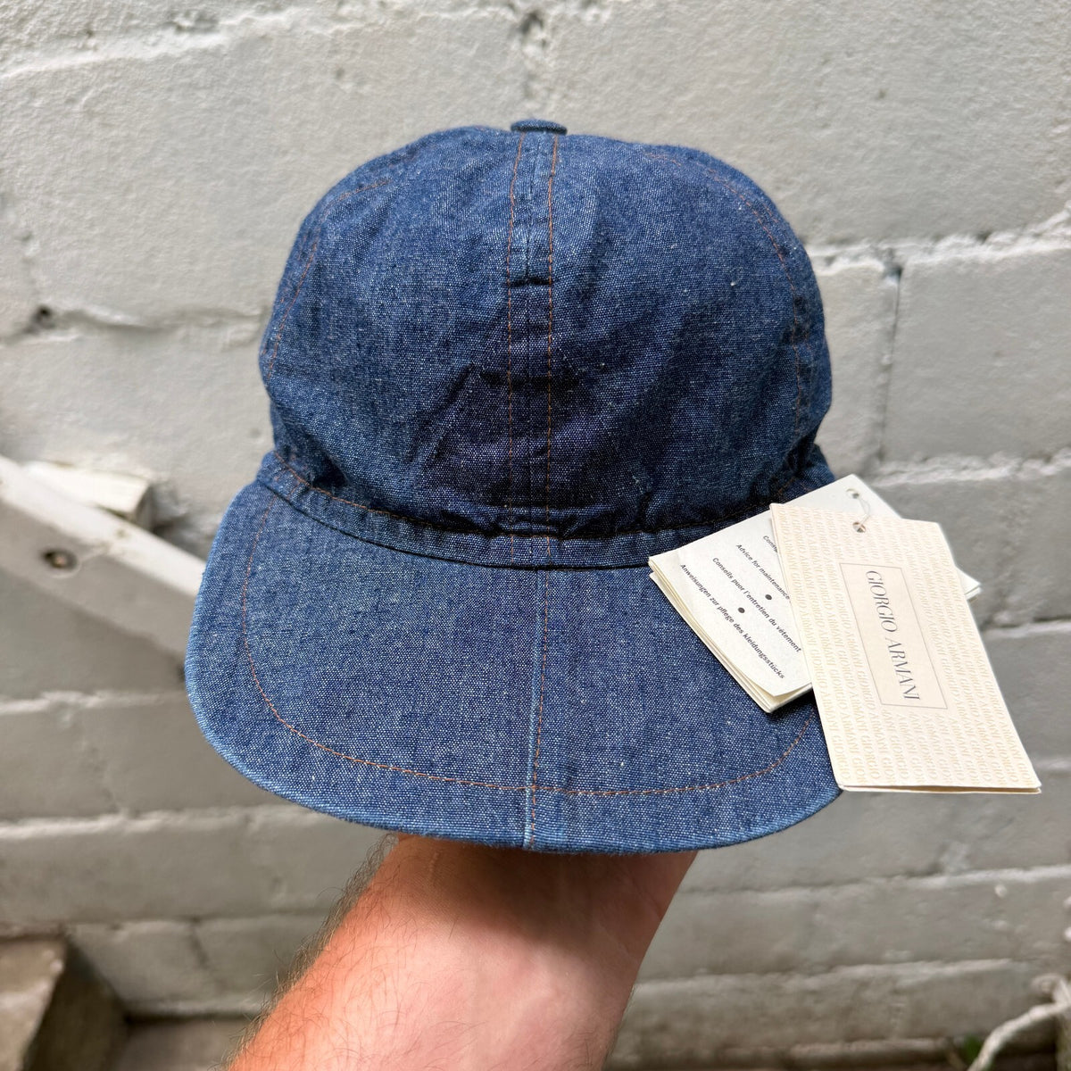 Armani Jeans 90s Chambray Snapback Hat Deadstock