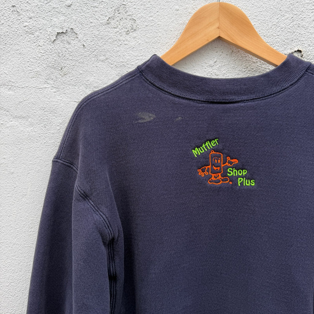 90s Camber Auto Body Muffler Shop Thermal Lined Sweatshirt