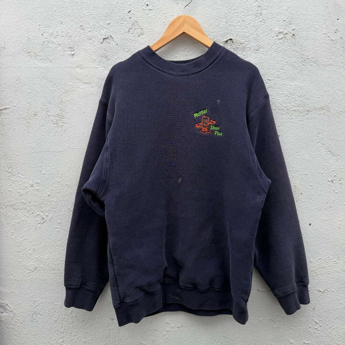 90s Camber Auto Body Muffler Shop Thermal Lined Sweatshirt