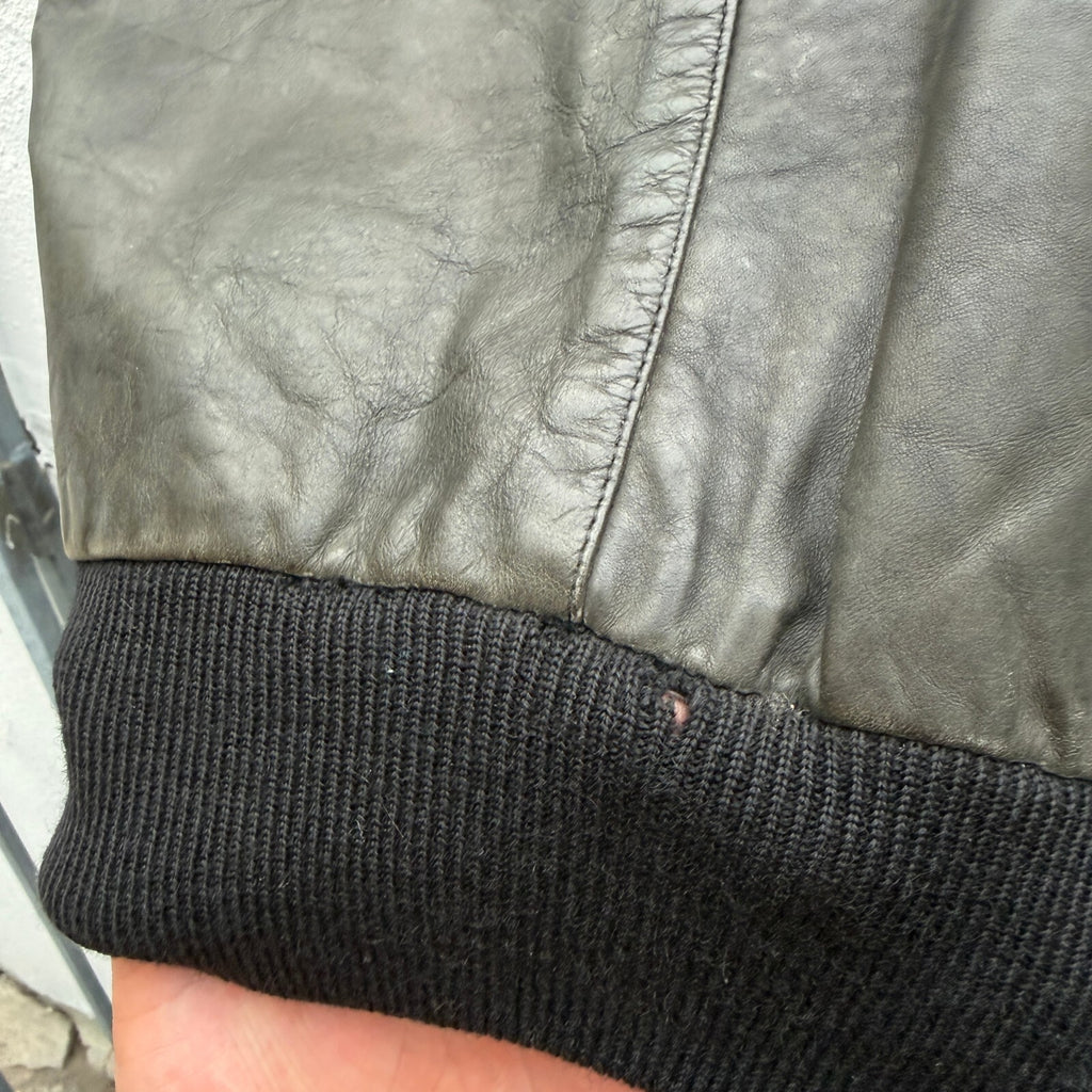 Vintage 90s Armani Jean Leather Bomber Jacket