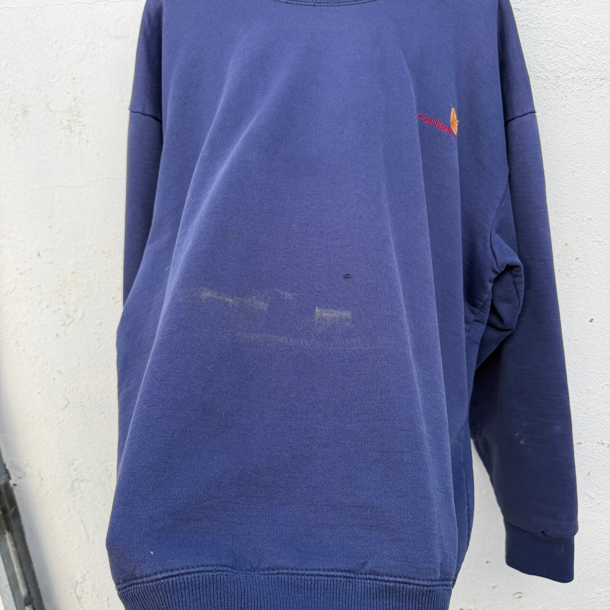 Carhartt Pullover Vintage Navy Thermal Lined Sweatshirt 90s