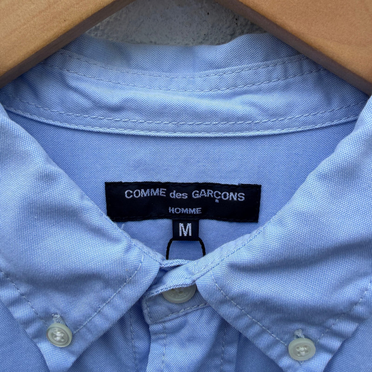 Comme Des Garcons Button Down Blue Dress Shirt