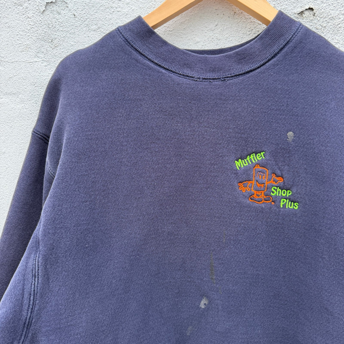 90s Camber Auto Body Muffler Shop Thermal Lined Sweatshirt
