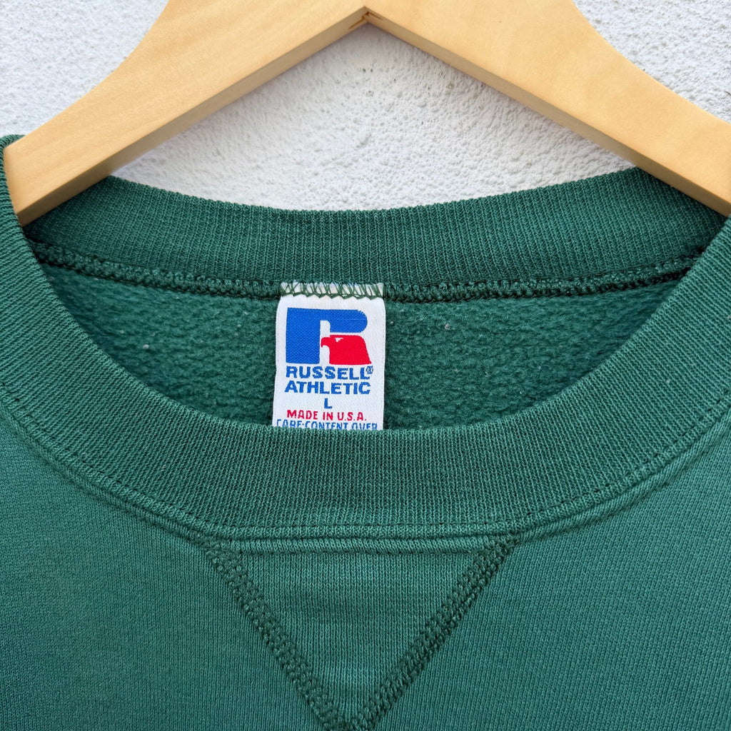 90s Russell Athletic Green Pullover Crewneck Sweatshirt