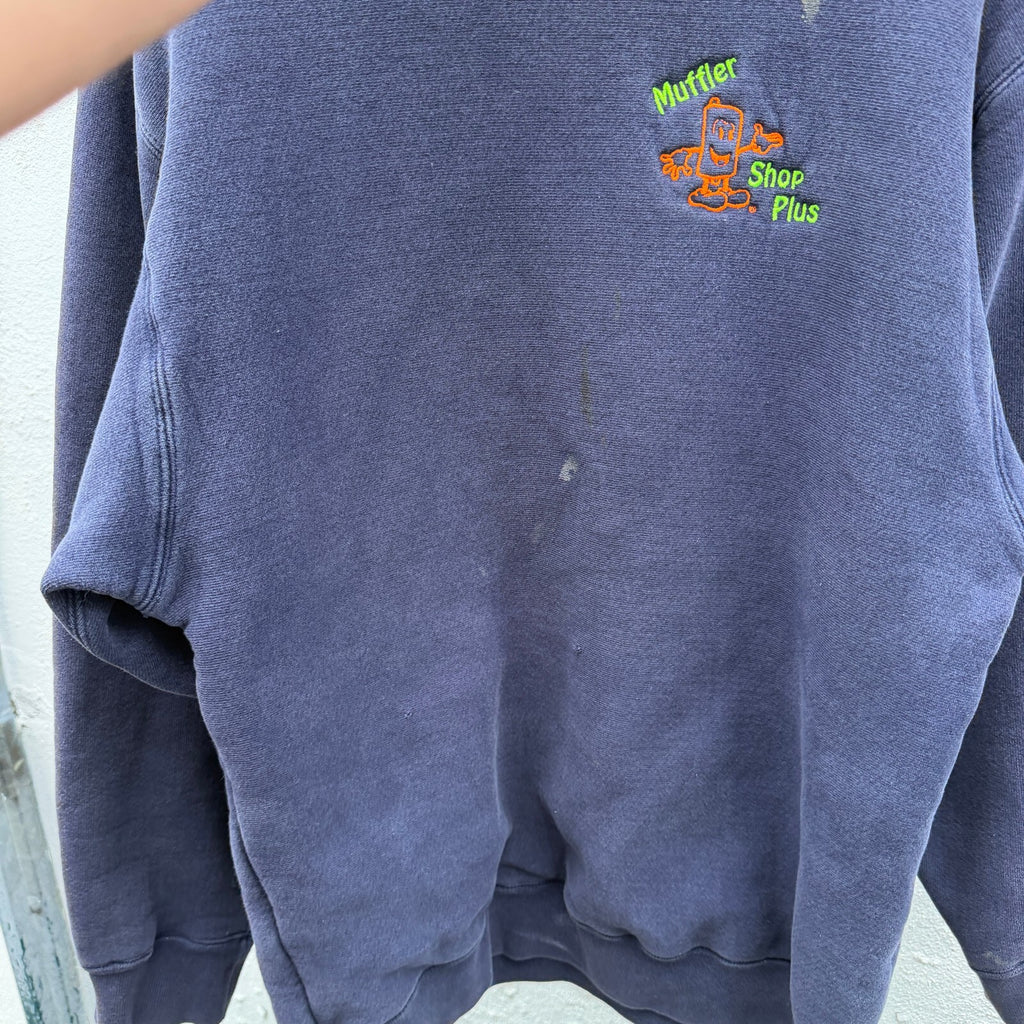90s Camber Auto Body Muffler Shop Thermal Lined Sweatshirt