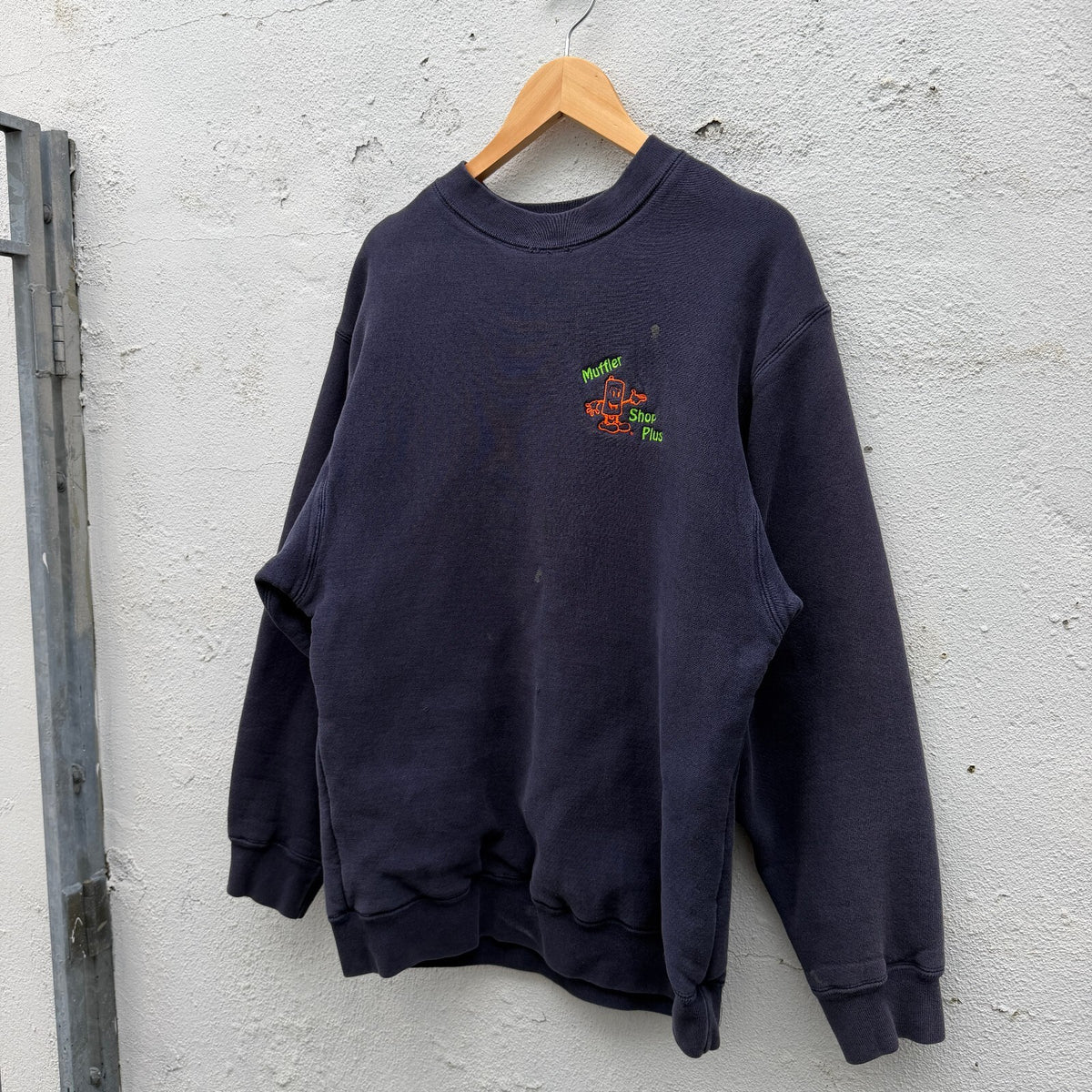 90s Camber Auto Body Muffler Shop Thermal Lined Sweatshirt