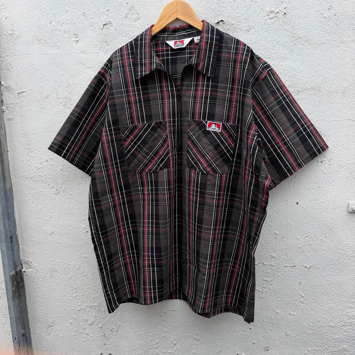 Vintage 90s Ben Davis Plaid 1/4 Zip Pullover Shirt
