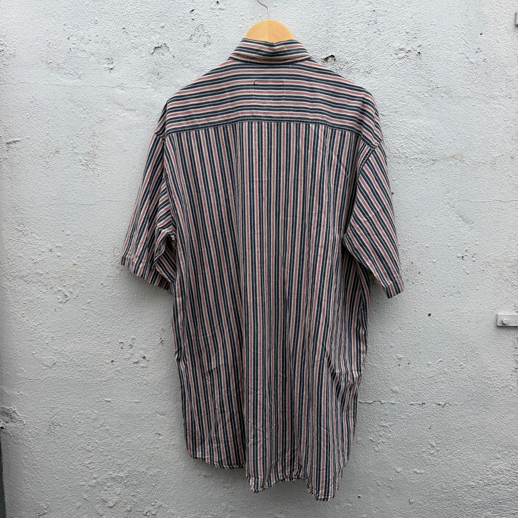 90s Armani Jeans Striped Button Down Pocket Shirt vintage