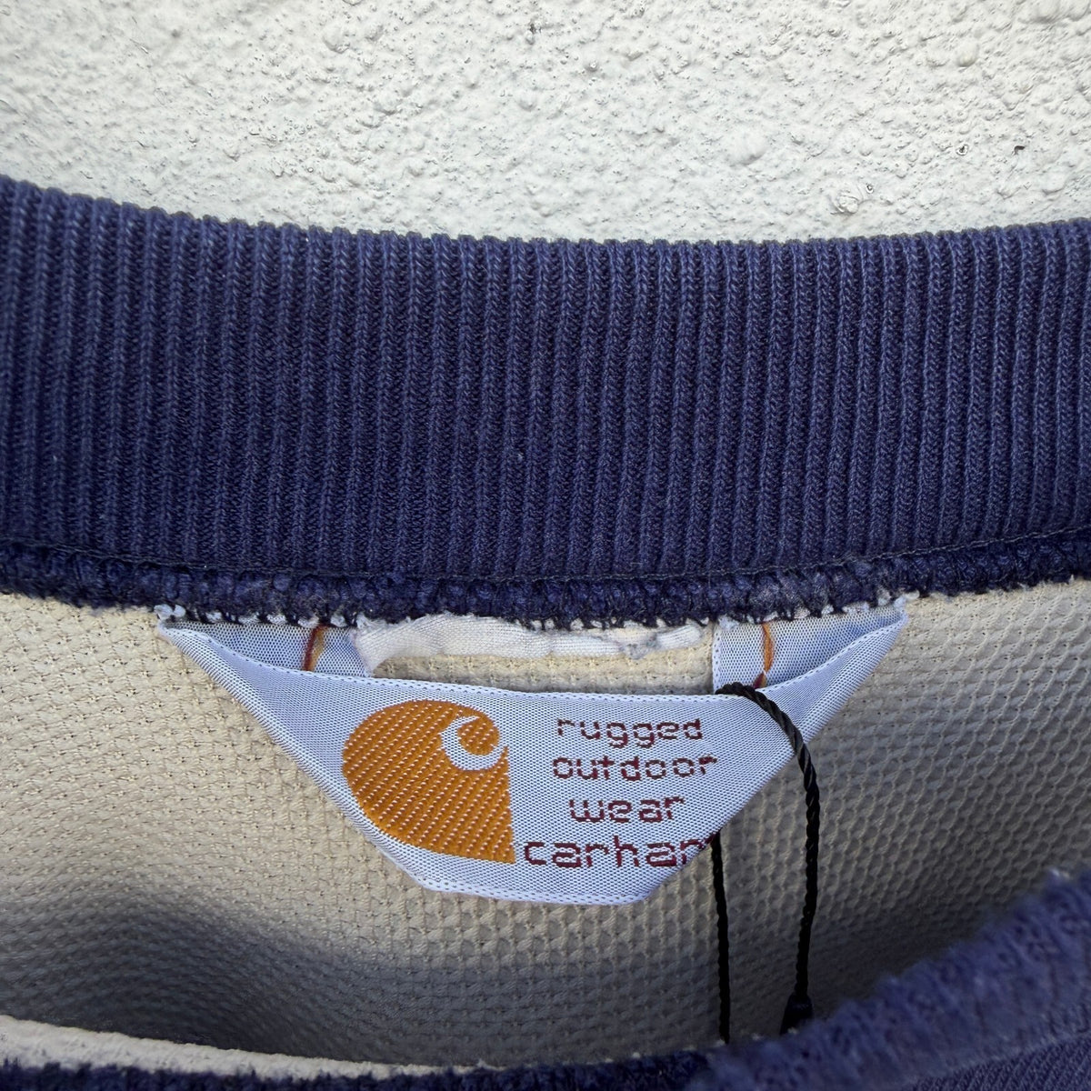 Carhartt Pullover Vintage Navy Thermal Lined Sweatshirt 90s