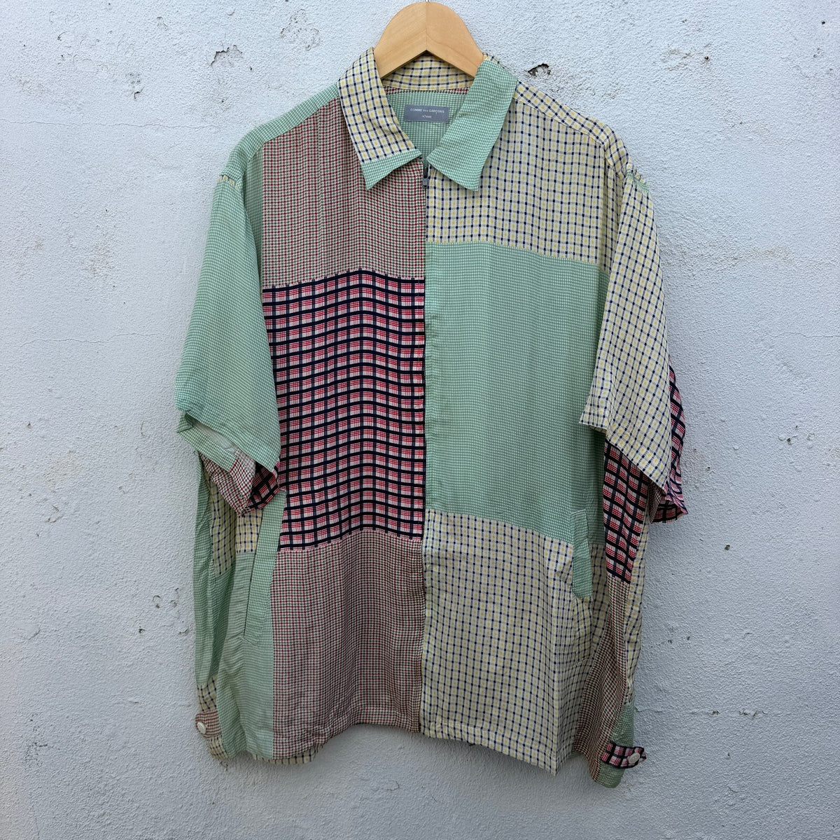 Comme des Garcons Homme AD1997 Patchwork Zipdown Shirt