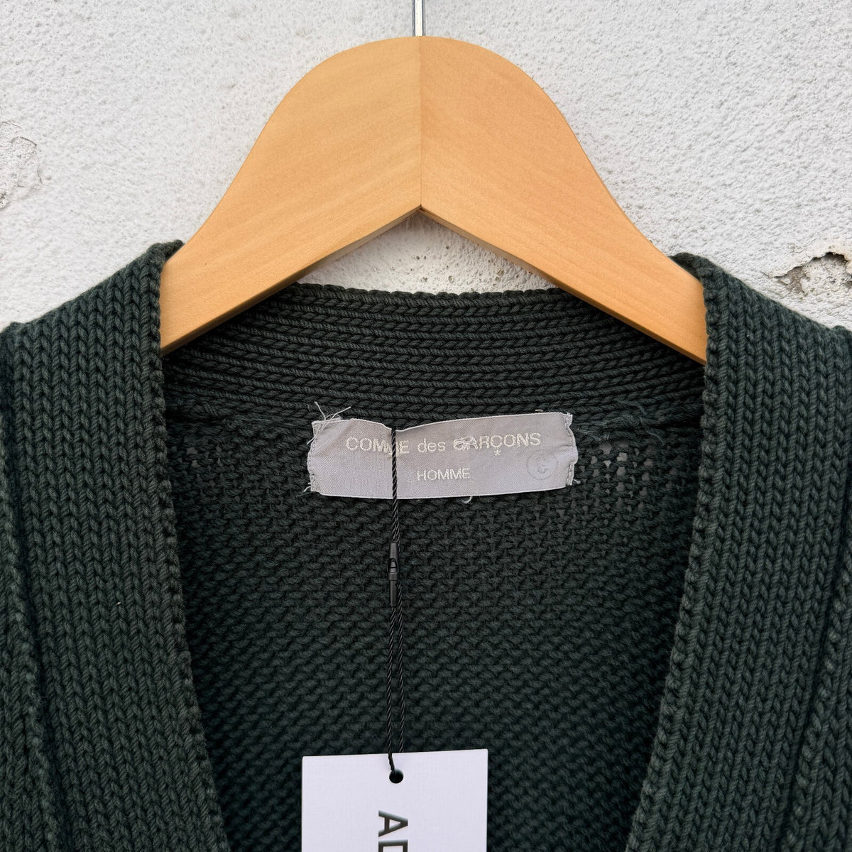 90s Comme Des Garcons Homme Green Cardigan Knit Sweater