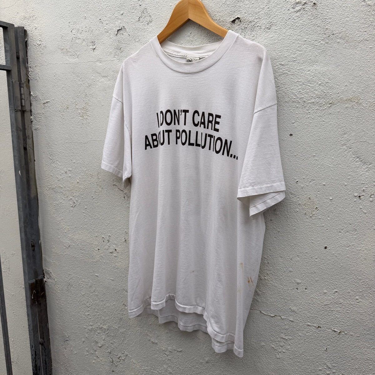 Vintage 90s I Dont Care About Pollution Rebel Graphic Tshirt